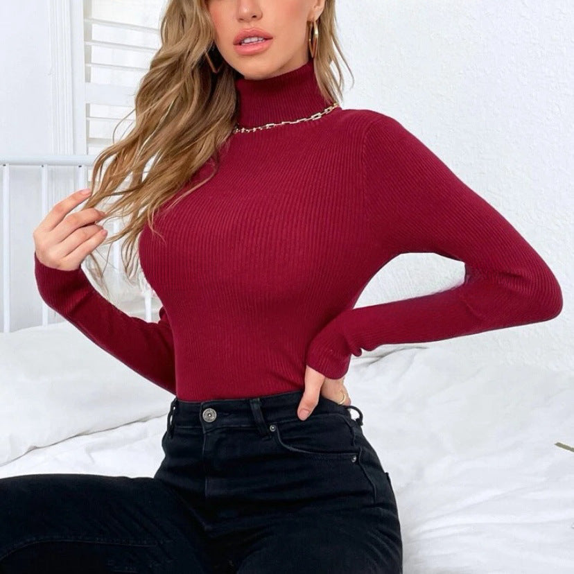 Damen Eleganter Rollkragenpullover mit feiner Rippstruktur Echoarchiv