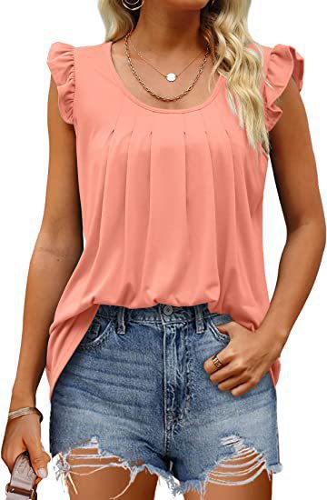 Damen luftiges Blusenshirt mit elegantem Rüschendesign Echo Archiv