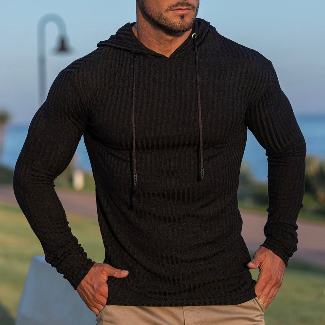 Herren Kapuzenpullover mit trendigem Rippdesign Echoarchiv