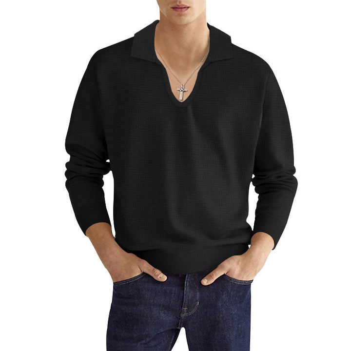 Herren Strickpullover mit modischem V-Ausschnitt und strukturiertem Design Echoarchiv