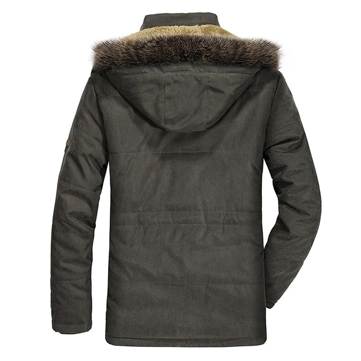 Herren nan gefütterte Parkajacke mit abnehmbarer Kapuze, Kunstfellbesatz und winddichter Isolation Echo Archiv