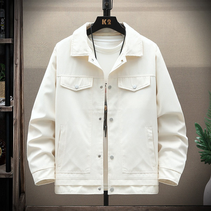 Herren Texturiertes Overshirt im Boxy‑Cut mit Druckknopfleiste & Pattentaschen Echoarchiv