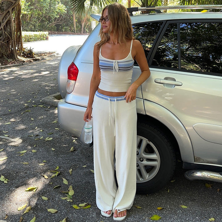 Damen Zweiteiliges Set aus luftiger Strickqualität mit raffinierten Streifen Echo Archiv