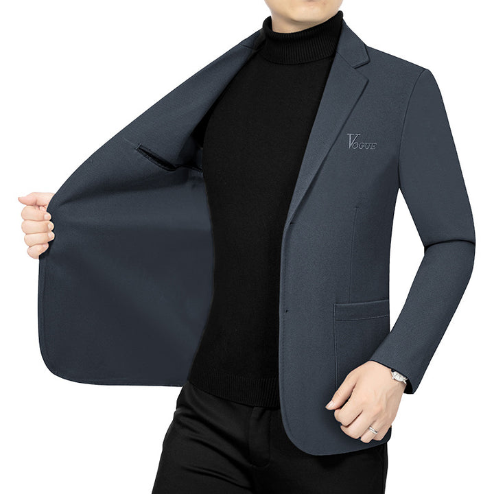 Herren Modernes Einreihiges City-Blazer mit aufgesetzten Taschen und leichter Halbfütterung – Tianoro