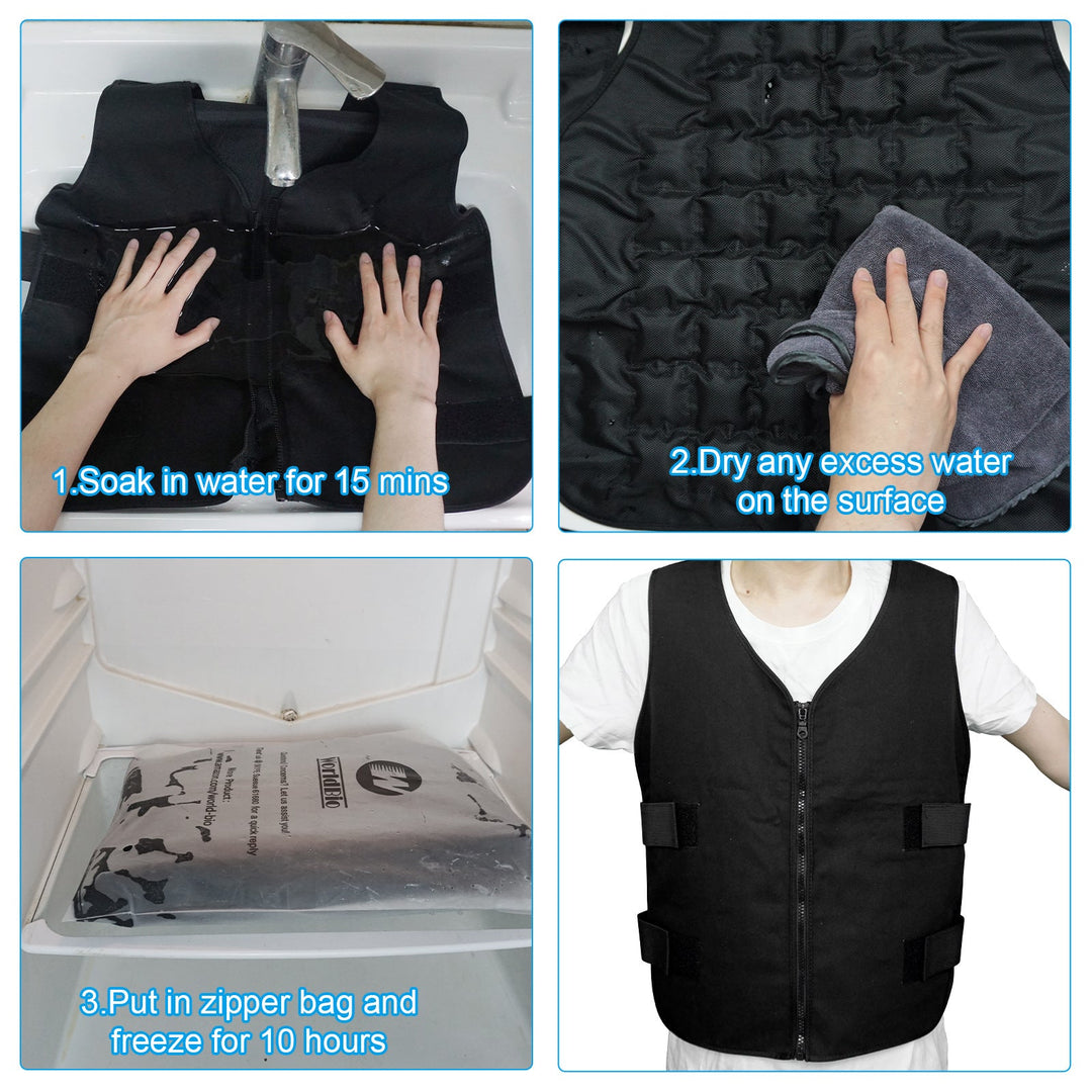 Unisex nan kühlende Arbeitsweste mit herausnehmbaren Kühlpads und Reißverschluss Echo Archiv