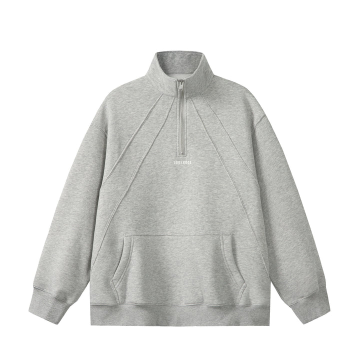 Unisex Oversize Sweatshirt mit Halbzip, hohem Funnelkragen und Kängurutasche Echoarchiv