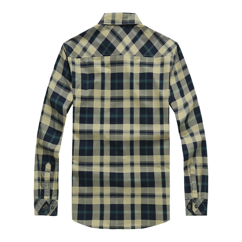 Herren Kariertes Overshirt im Workwear Stil mit aufgesetzten Brusttaschen – Taviero