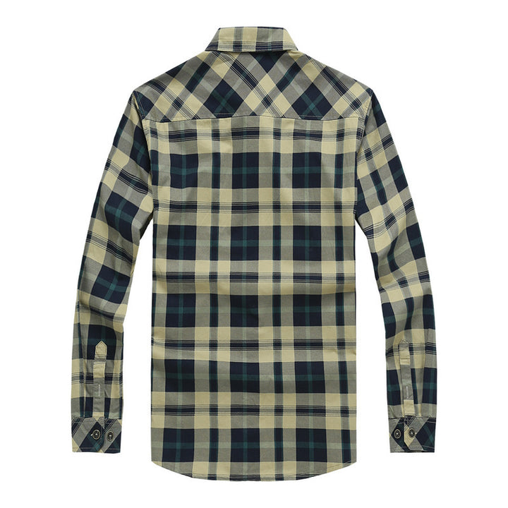 Herren Kariertes Overshirt im Workwear Stil mit aufgesetzten Brusttaschen – Taviero