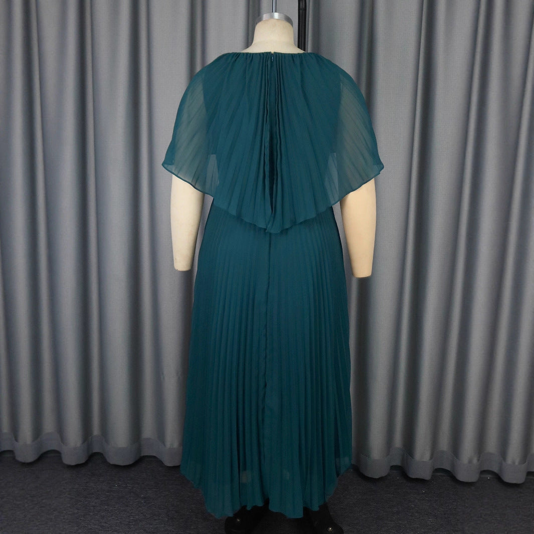 Damen Elegantes Plissee-Maxi-Kleid mit fließenden Ärmeln Echo Archiv