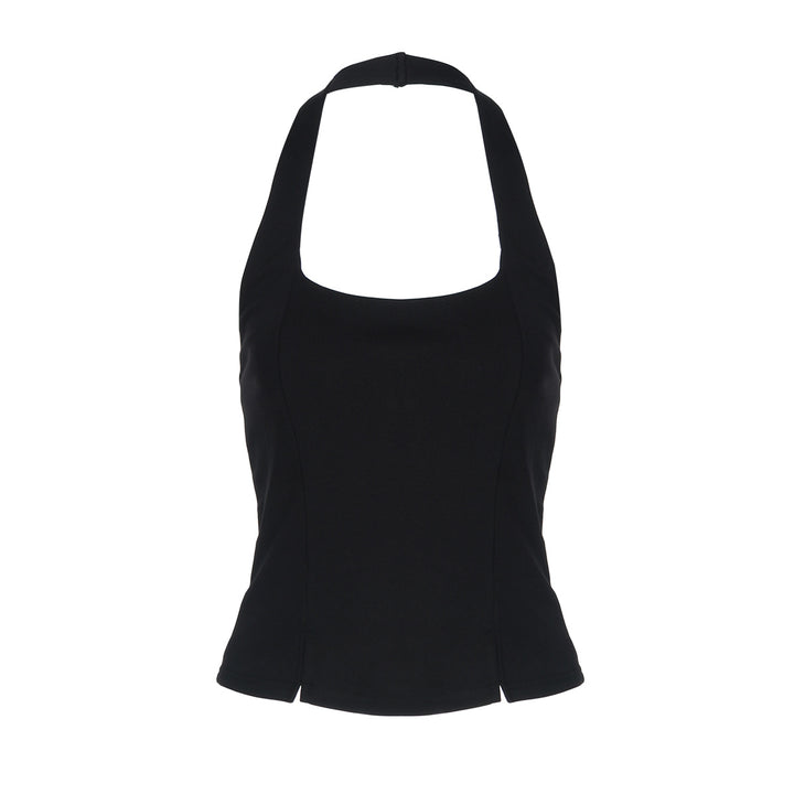 Damen Elegantes Oberteil mit quadratischem Ausschnitt und speziellen Schlitzdetails Echo Archiv