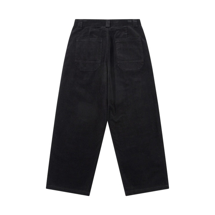 Herren Weite Cordhose mit Bundfalten, hoher Taille und geradem Bein Echoarchiv