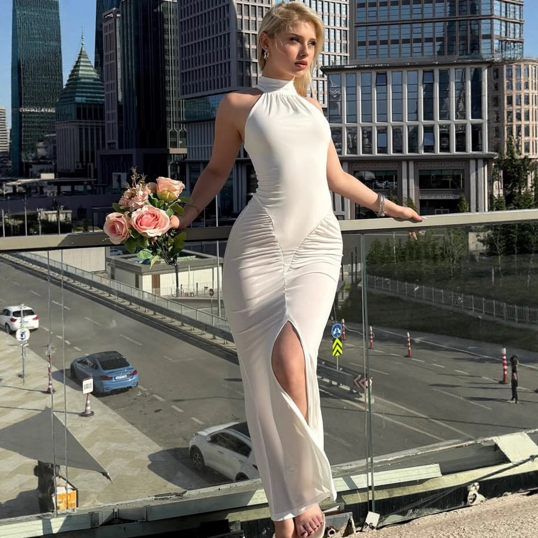 Damen Elegantes Wickelkleid mit hohem Schlitz und detailverliebt gerafftem Design Echo Archiv