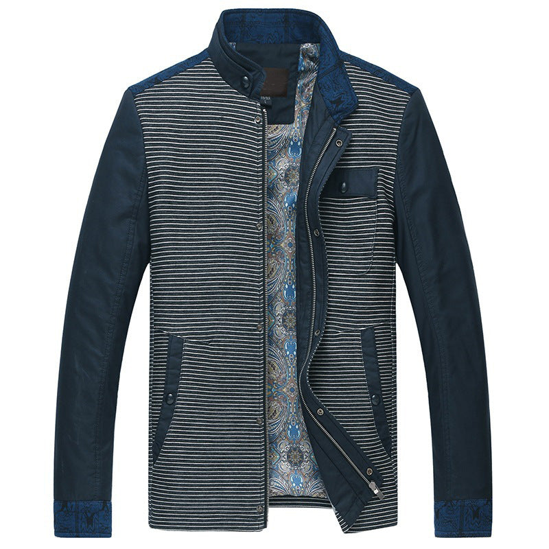 Herren Feldjacke mit Kontrast-Einsätzen und Brust-Reißverschlusstasche – Taviero