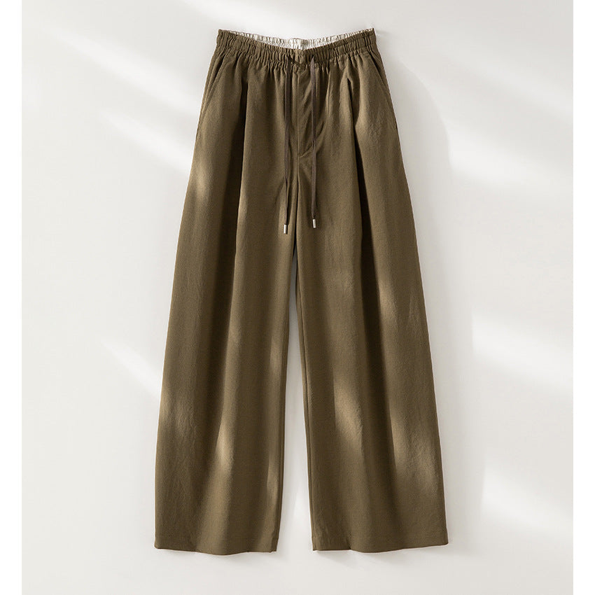 Damen Weite Tunnelzug-Hose mit Elastikbund, geradem Bein und Eingrifftaschen Echoarchiv