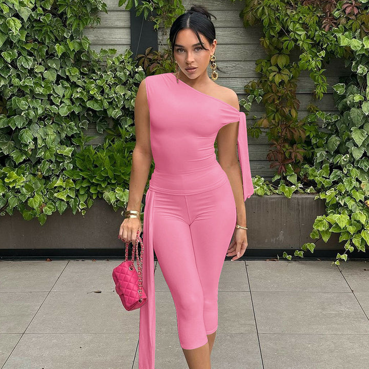 Damen Einseitiger Jumpsuit mit exklusiven Drapierungen Echo Archiv