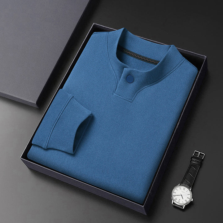 Herren Poloshirt mit modernem Stehkragen und eleganter Knopfleiste Echoarchiv