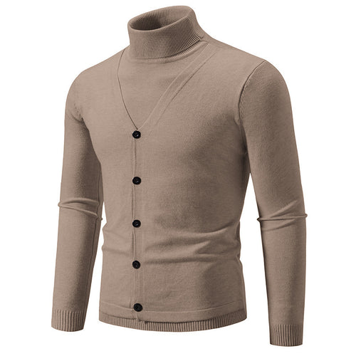 Herren Strickjacke mit hochstehendem Kragen und Knopfleiste Echoarchiv