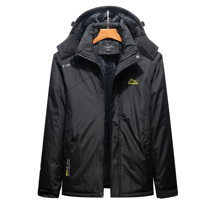 Herren Wasserabweisender Outdoorparka mit Teddyfutter, abnehmbarer Kapuze und Reißverschlusstaschen – Taviero