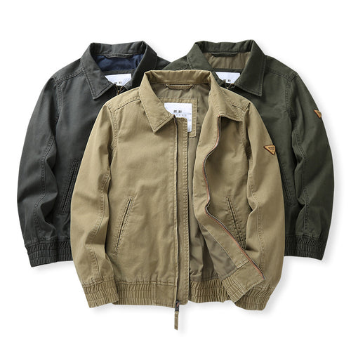 Herren legere Canvas-Fieldjacke mit Reißverschluss und elastischem Saum Echoarchiv