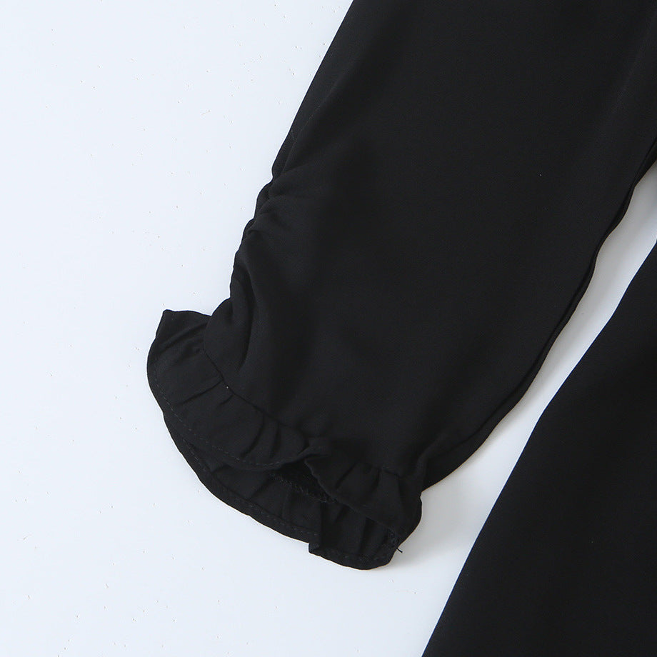 Damen A‑Linien Minikleid mit Rüschen-Quadratausschnitt, taillierter Silhouette und Bindebändern Echoarchiv