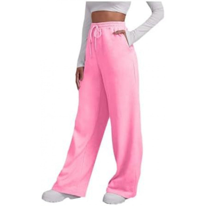 Damen nan fließende High-Waist Palazzo-Loungehose aus leichtem Jersey mit Elastikbund und praktischen Eingrifftaschen Echo Archiv