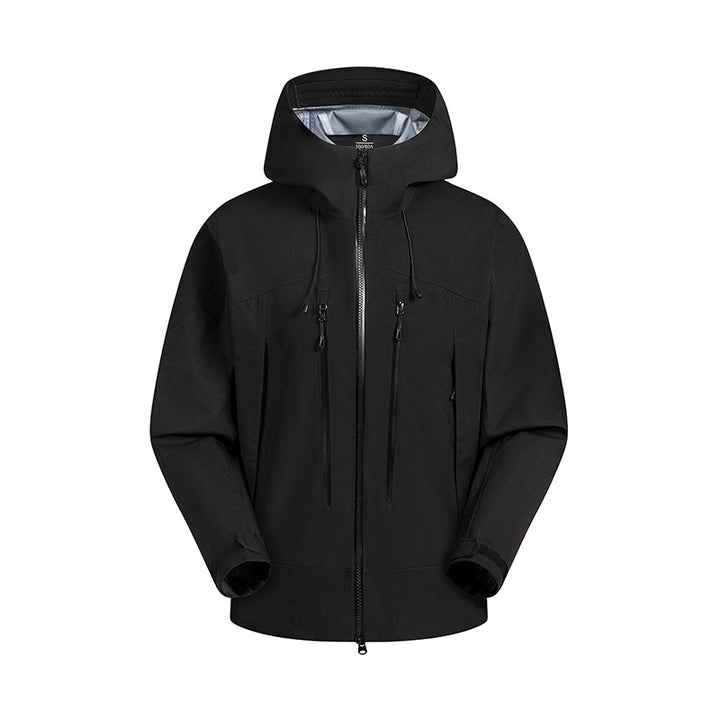Herren wasserabweisende Funktionsjacke mit verstellbarem Kapuzensystem und mehrfachen Reißverschlusstaschen Echoarchiv