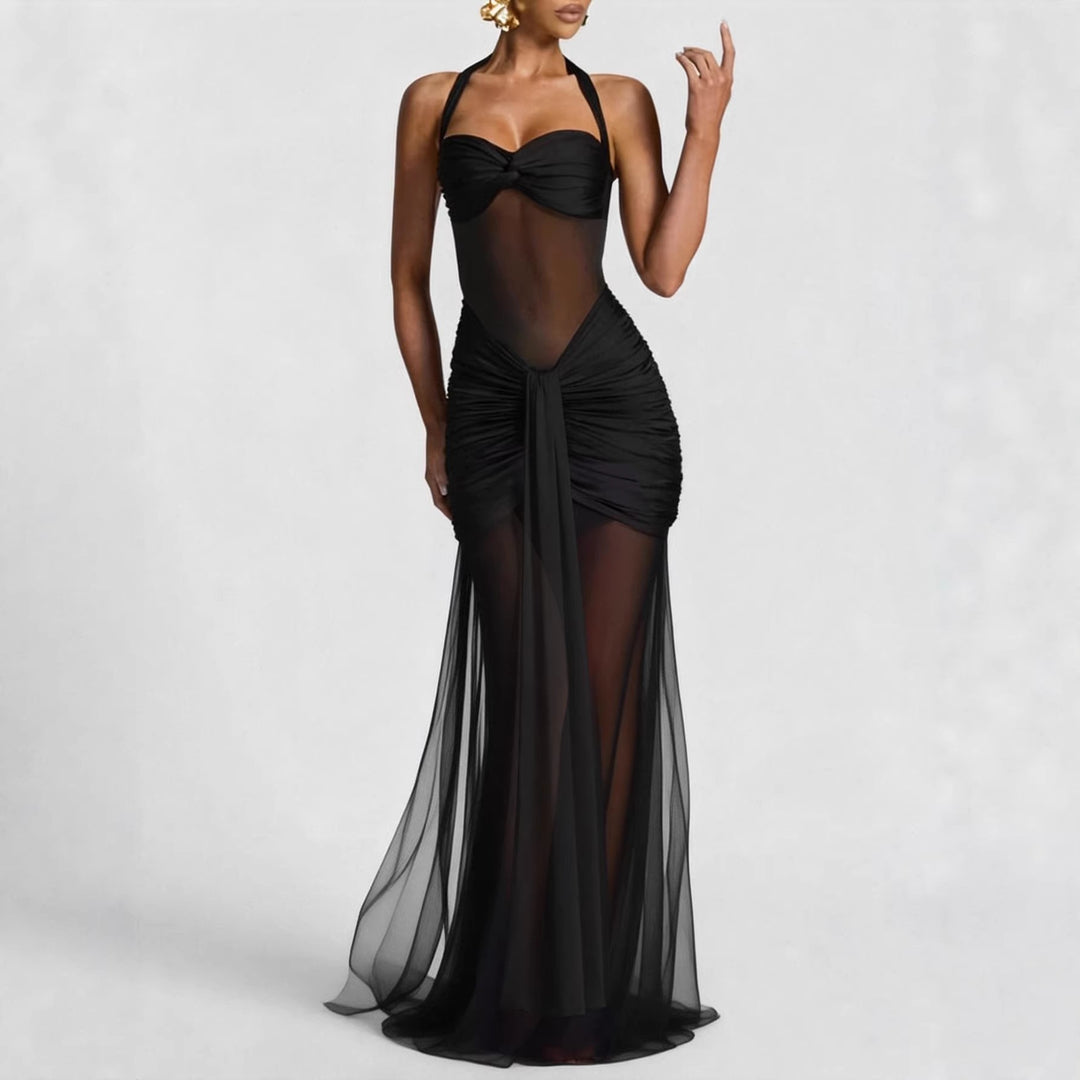 Damen elegantes Kleid im Bodycon-Stil mit raffiniertem Mesh-Einsatz Echo Archiv