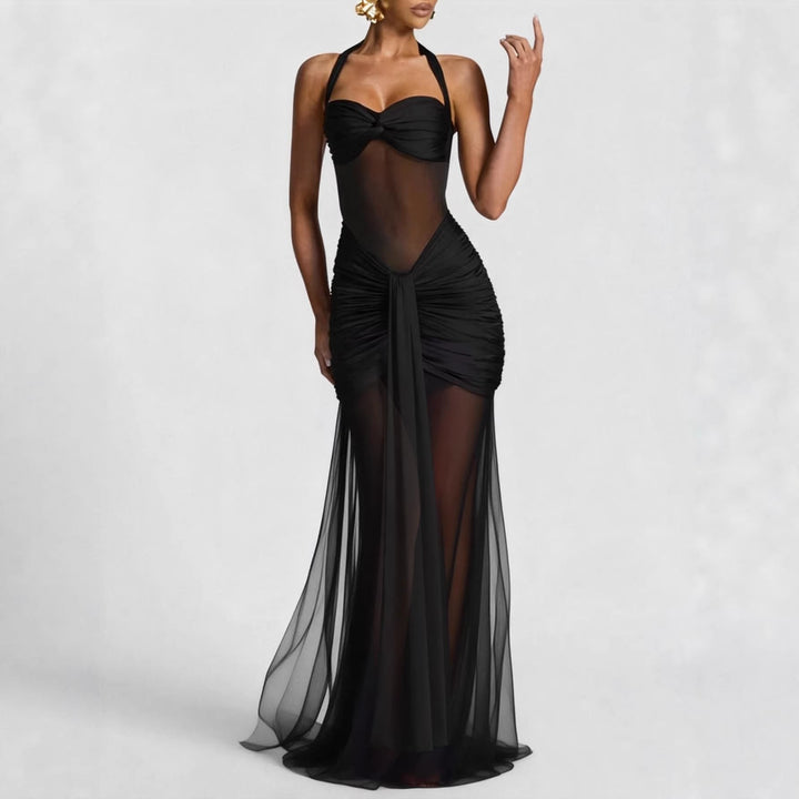 Damen elegantes Kleid im Bodycon-Stil mit raffiniertem Mesh-Einsatz Echo Archiv