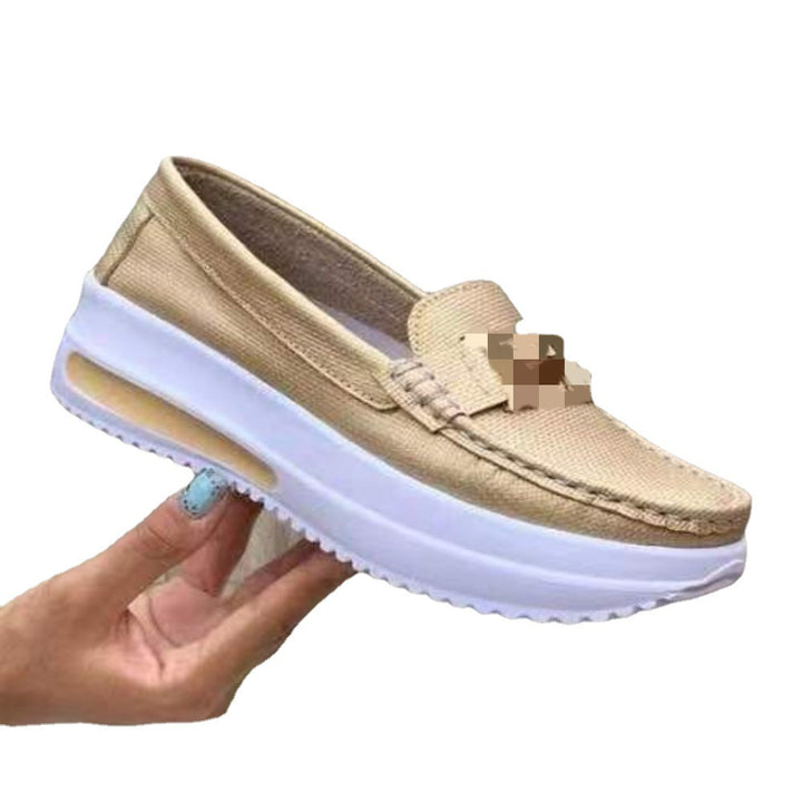 Damen  leichte Plateau-Slipper im Mokassinstil mit luftgepolsterter Gummisohle Echo Archiv