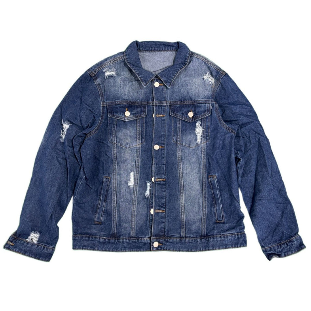 Herren Modische Jeansjacke mit Destroyed-Details Echoarchiv
