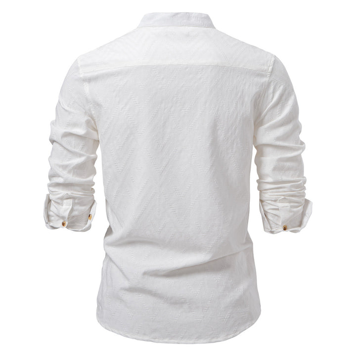 Herren Langarmshirt mit Stehkragen und modischem Muster Echoarchiv