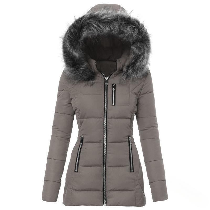 Damen Winterjacke mit abnehmbarem Kunstpelzkragen Echoarchiv