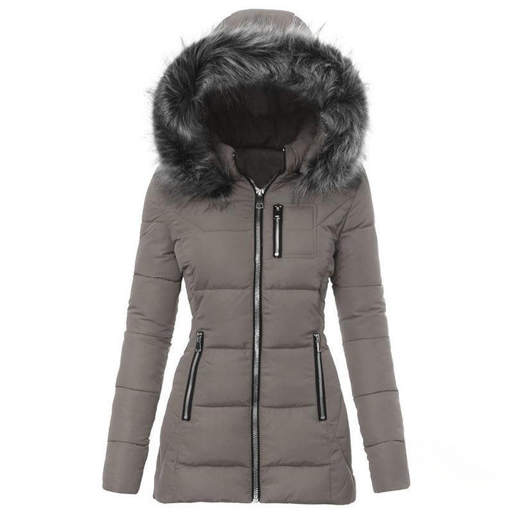 Damen Winterjacke mit abnehmbarem Kunstpelzkragen Echoarchiv