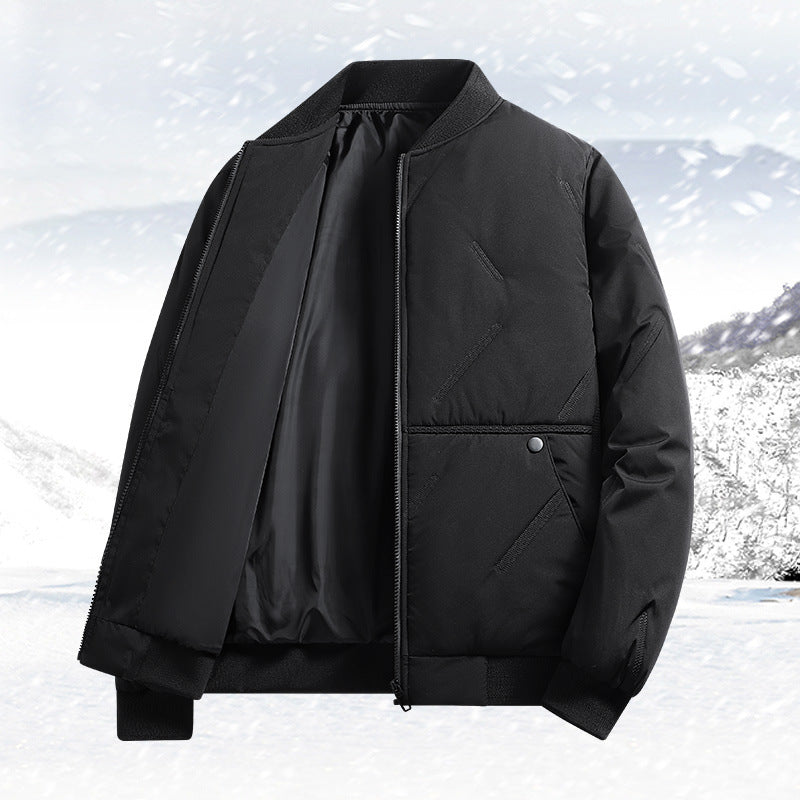 Herren Isolierte Stepp-Bomberjacke mit Softshell-Obermaterial, wärmendem thermischem Futter und Druckknopf-Einsatztaschen – Brevano