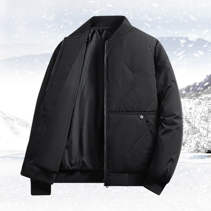 Herren Isolierte Stepp-Bomberjacke mit Softshell-Obermaterial, wärmendem thermischem Futter und Druckknopf-Einsatztaschen – Brevano