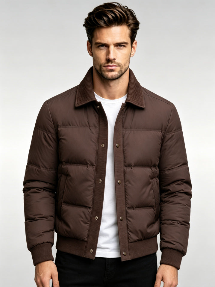 Herren Modische Steppjacke mit hohem Kragen – Taviero