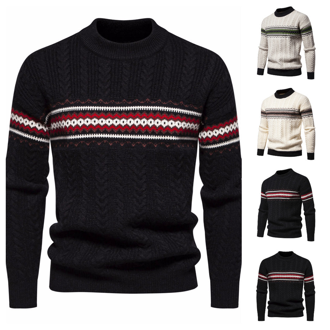 Herren Strickpullover mit innovativem Zopfmuster und stilvollen Akzenten Echoarchiv