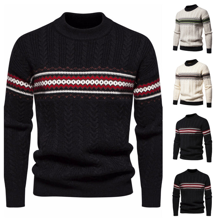 Herren Strickpullover mit innovativem Zopfmuster und stilvollen Akzenten Echoarchiv