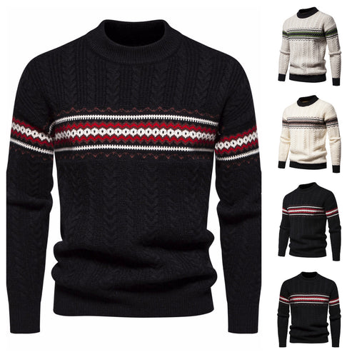 Herren Strickpullover mit innovativem Zopfmuster und stilvollen Akzenten Echoarchiv
