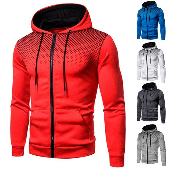 Herren sportlicher Kapuzenpullover mit durchgehendem Reißverschluss und atmungsaktiven Einsätzen Echoarchiv