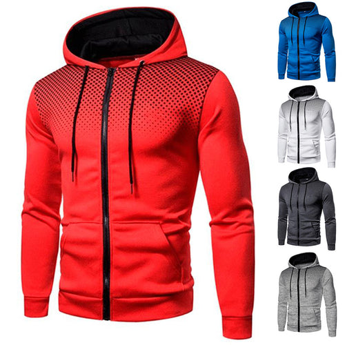 Herren sportlicher Kapuzenpullover mit durchgehendem Reißverschluss und atmungsaktiven Einsätzen Echoarchiv