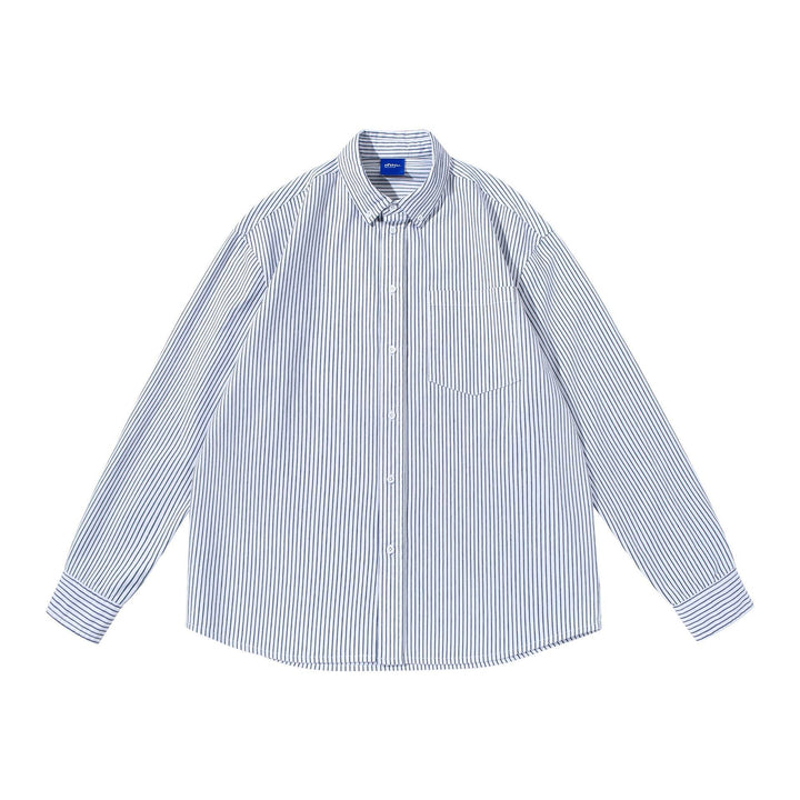 Damen Gestreiftes Oversize-Hemd im Oxford-Style mit Button-Down-Kragen und Brusttasche Echoarchiv