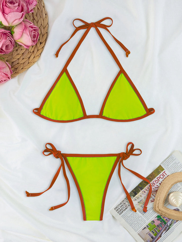Damen Triangel-Bikini-Set mit individuell anpassbarem Kordelzug Echo Archiv