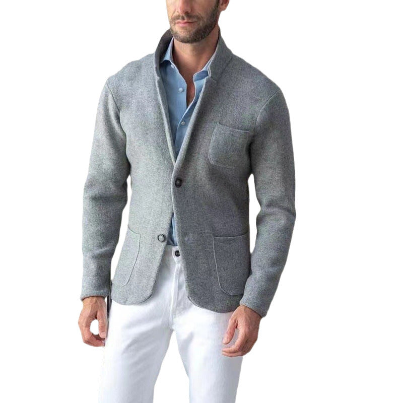 Herren Strickblazer mit eleganter Optik und praktischen Taschen Echoarchiv