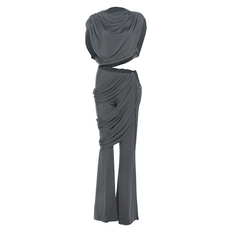 Damen Elegantes Set mit gerafftem Oberteil und weitem Bund Echo Archiv