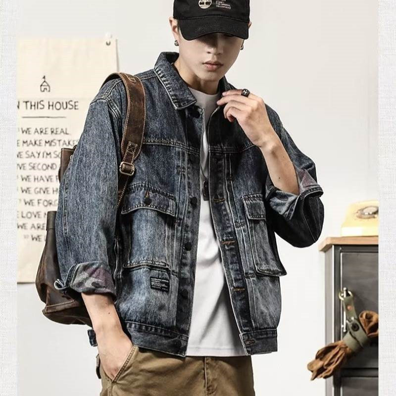 Herren Modische Denimjacke mit praktischen Taschen Echoarchiv