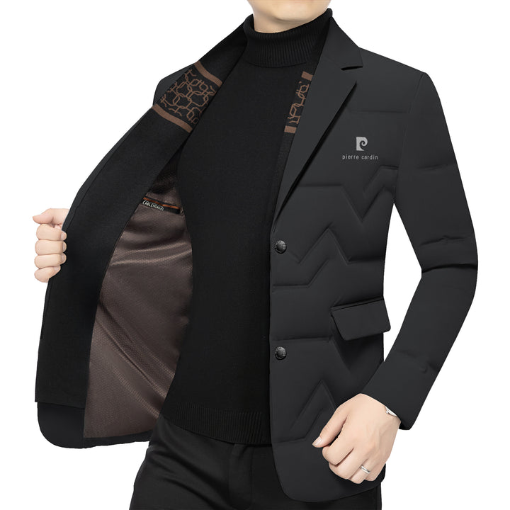 Herren Gepolstertes Business-Sakko mit gesteppter Optik und Notch-Revers – Tianoro