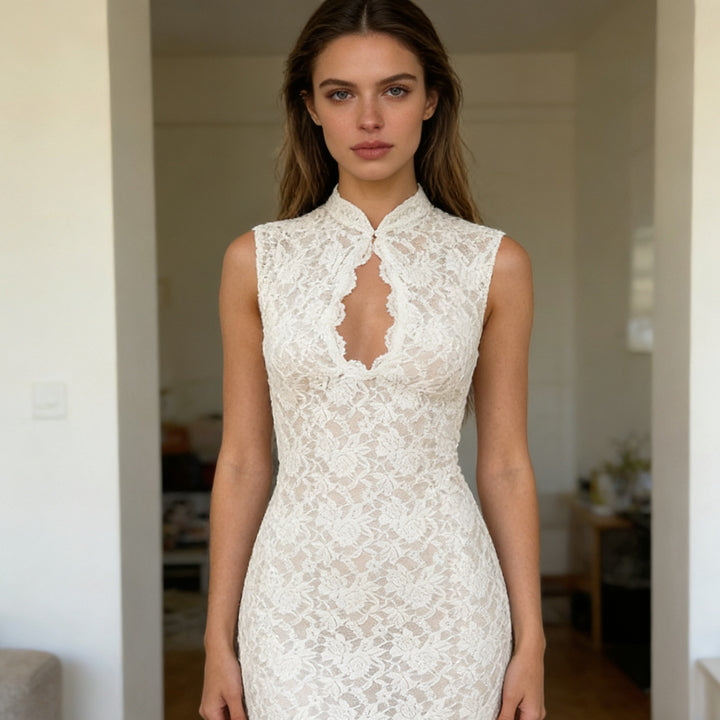 Damen Abendkleid mit Spitzenapplikation Echo Archiv