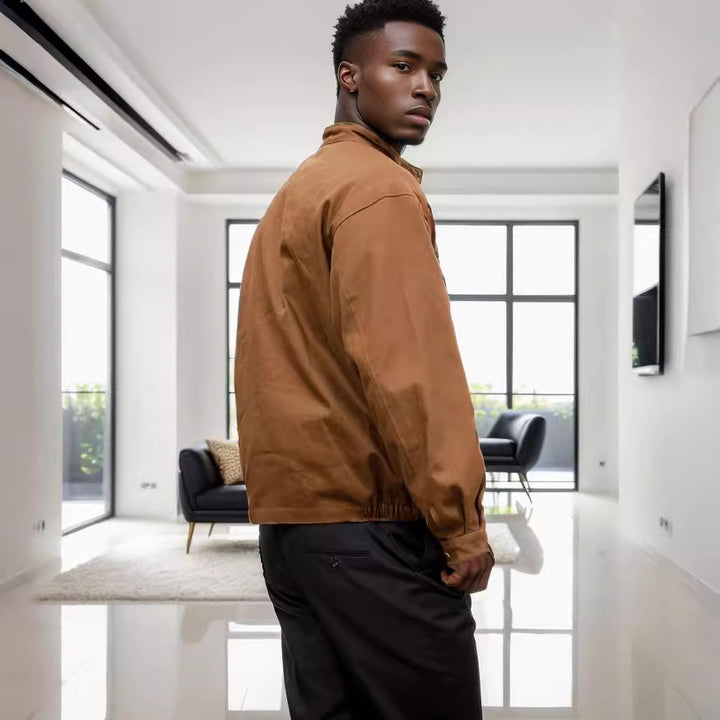 Herren funktionale Freizeitjacke im sportlichen Design mit gerundetem Kragen Echoarchiv