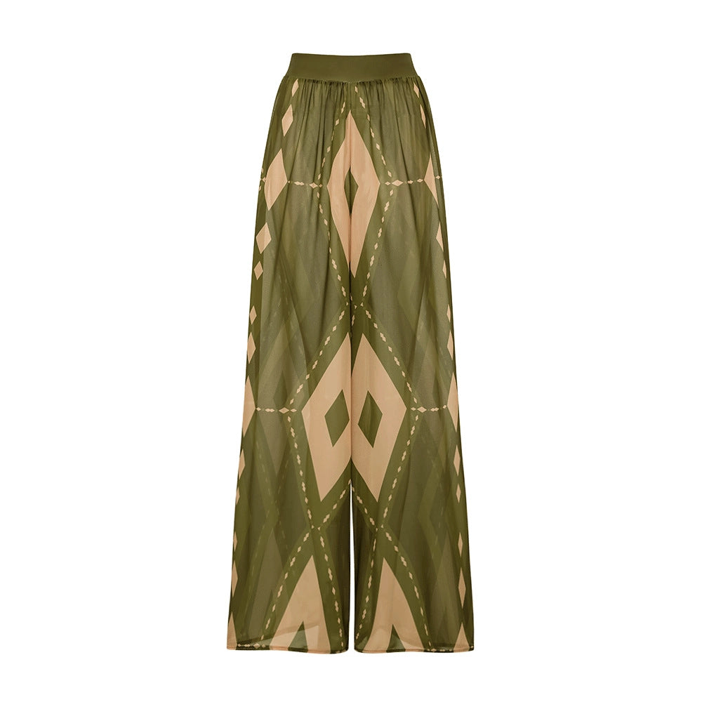 Damen Einteiler Badeanzug mit voluminösem Rüschendesign und passendem Stoffhose Echo Archiv